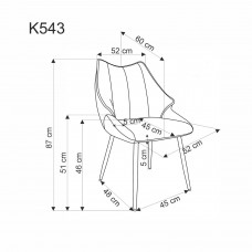 Auduma krēsls ar metāla kājām K-543, olīvju
